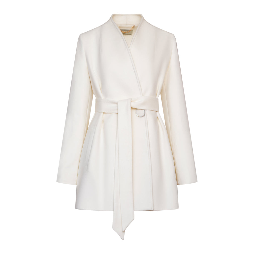 Opera Cashmere Blend Overcoat in White