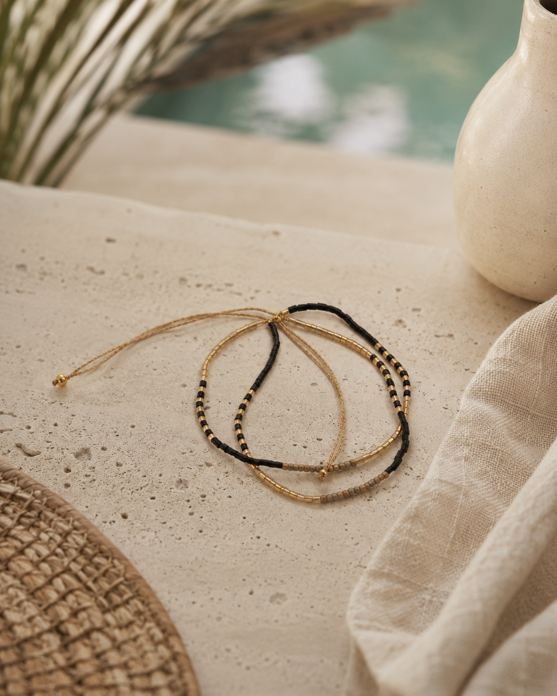 Golden Beaded Bracelet