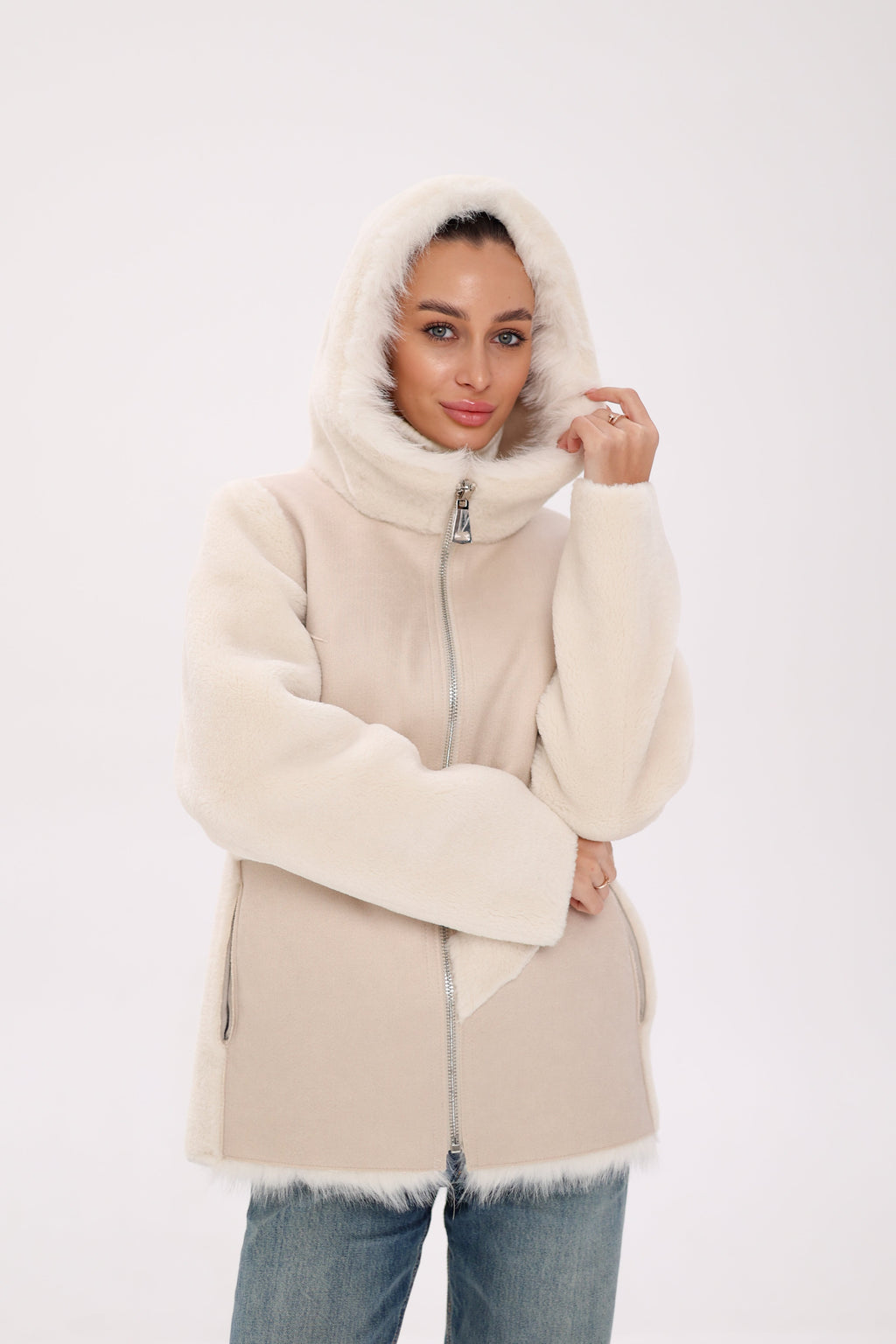 ⇆ Reversible Hooded Wool Blend Jacket