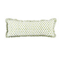 Delilah Ruffle Block Print Pillow in Green - 14"x 36"