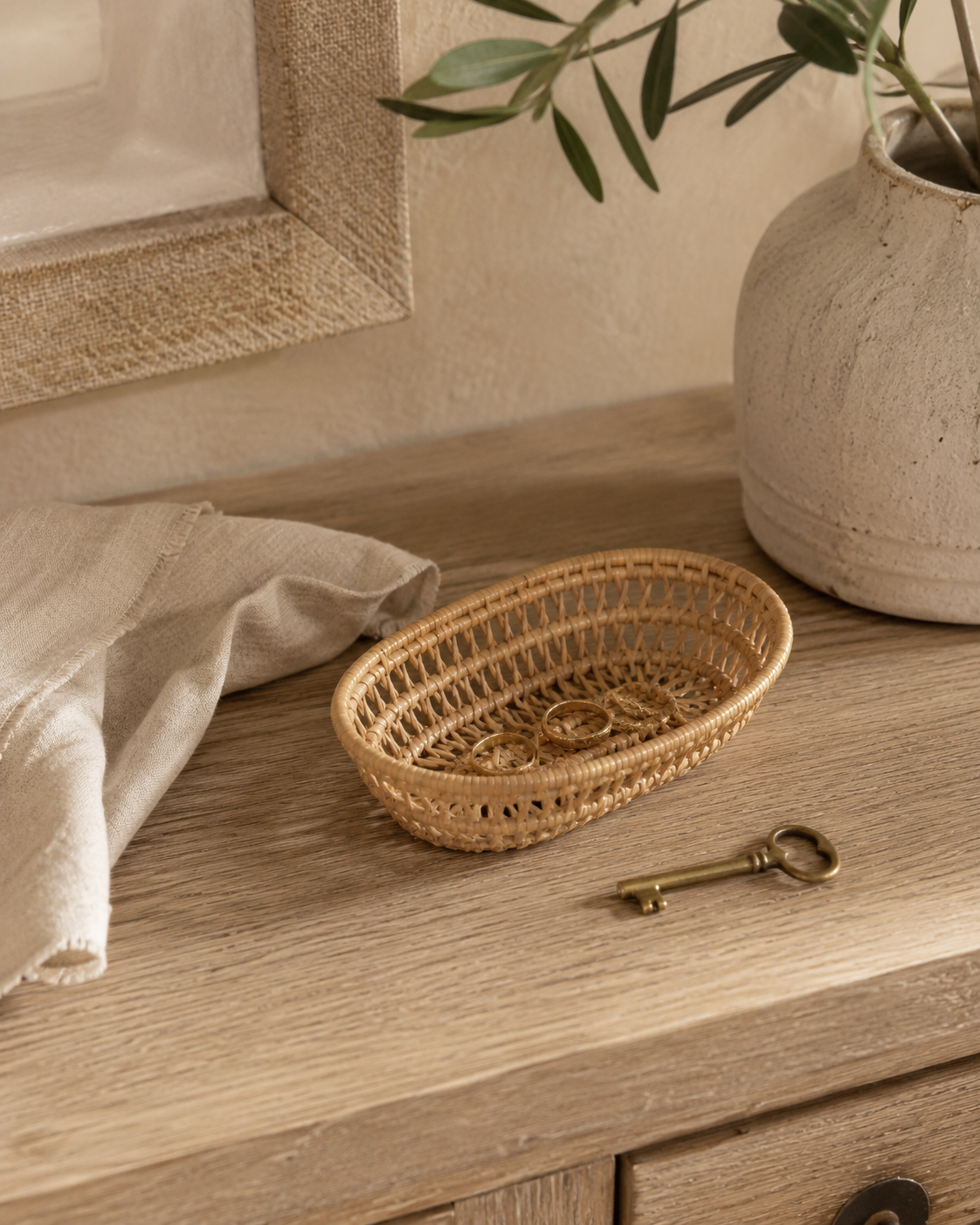 Oval Rattan Basket Set