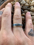 Handcrafted Sterling Silver Blue Opal Stacker Ring
