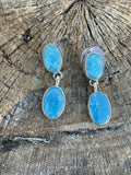 Handcrafted Sterling Silver Turquoise Dangle Earrings
