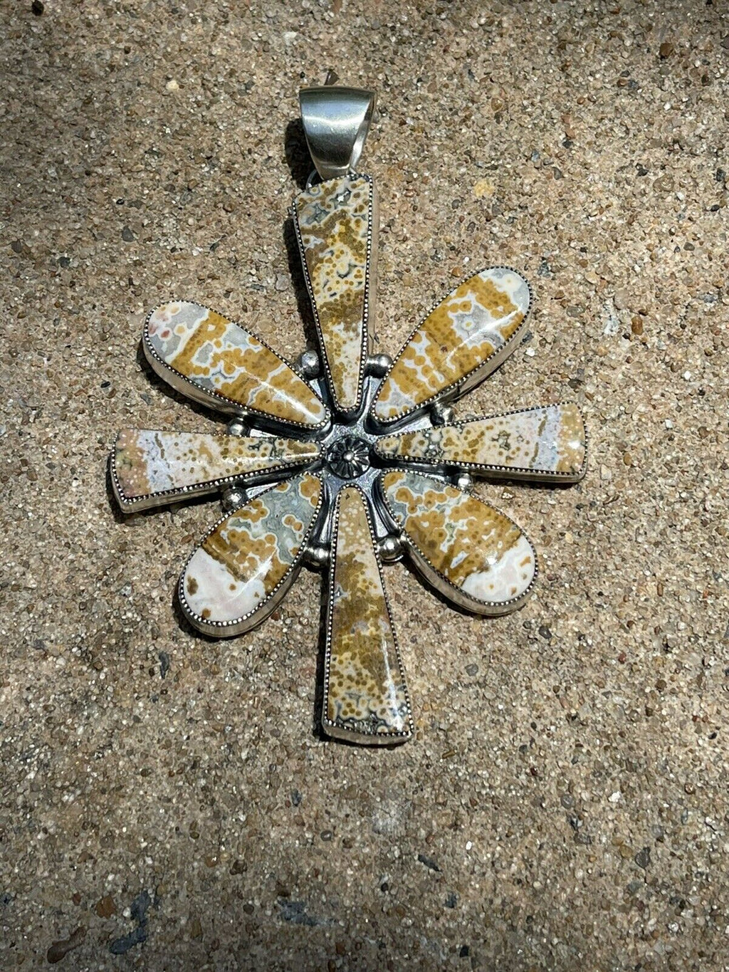 Handcrafted Sterling Silver Jasper Jumbo Cluster Pendant