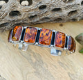 Handcrafted Sterling Silver Topaz Cuff Bracelet Signed