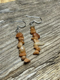 Sterling Silver Cream Quartz Chip Dangle Earrings