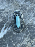 Handcrafted Sterling Silver Turquoise Nouveau￼ Statement Ring Sz 8