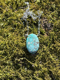 Handcrafted Kingman Turquoise & Sterling Silver Oval Necklace