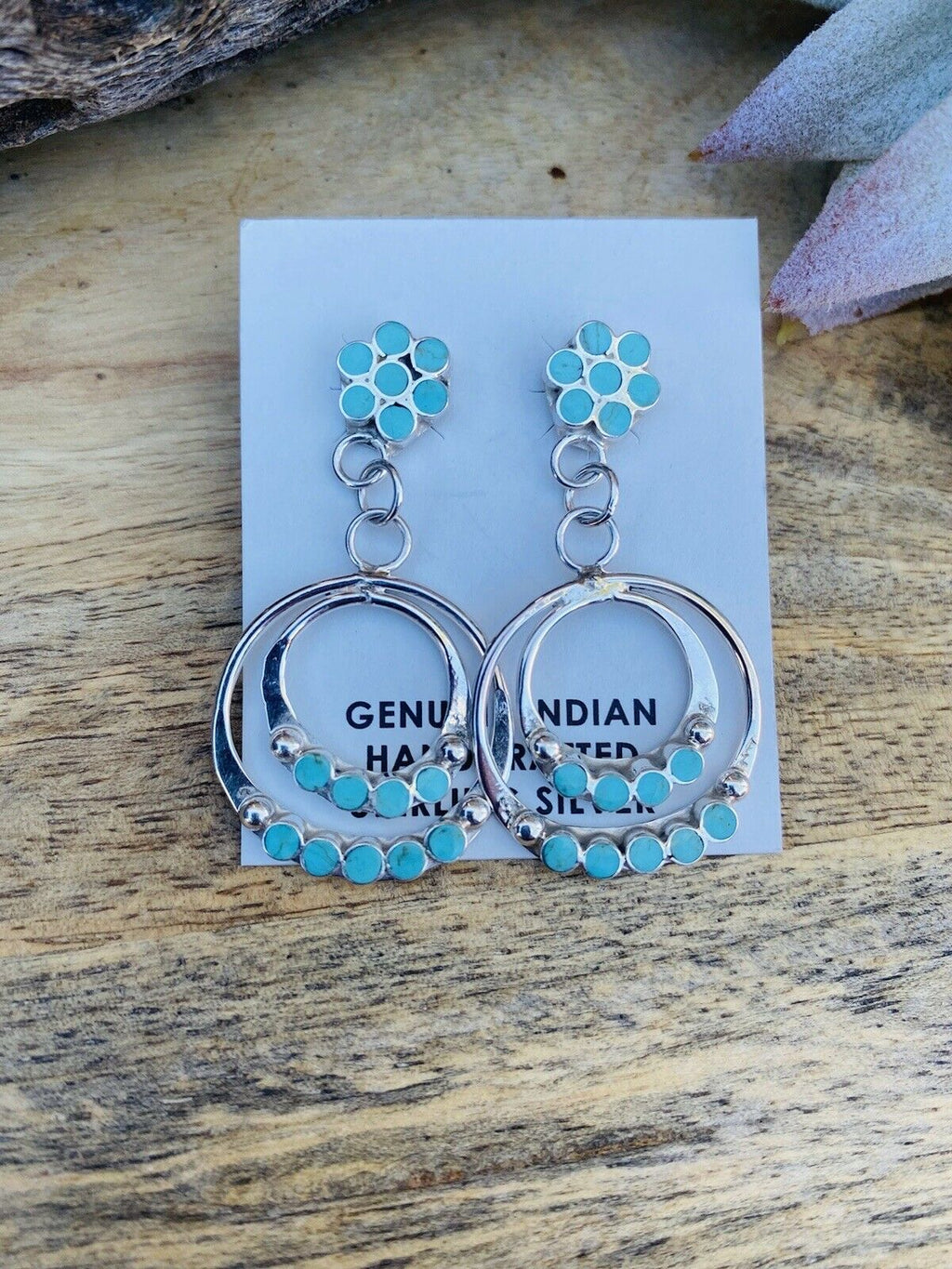 Handcrafted Sterling Silver & Turquoise Dangle Earrings