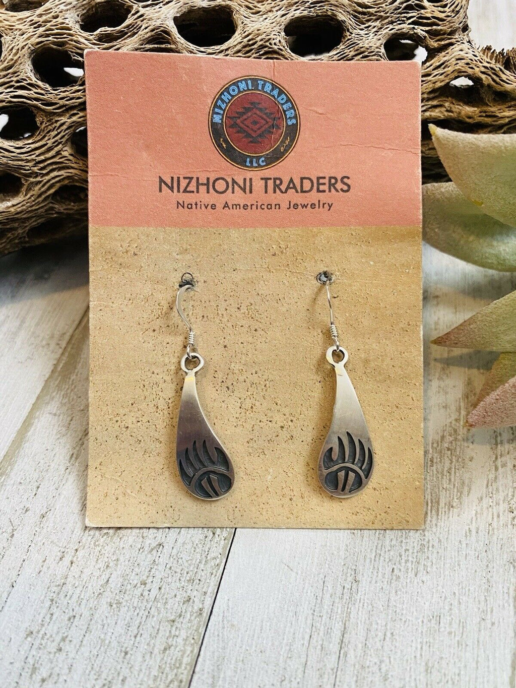 Handcrafted Sterling Silver Bear Paw Dangle Earrings