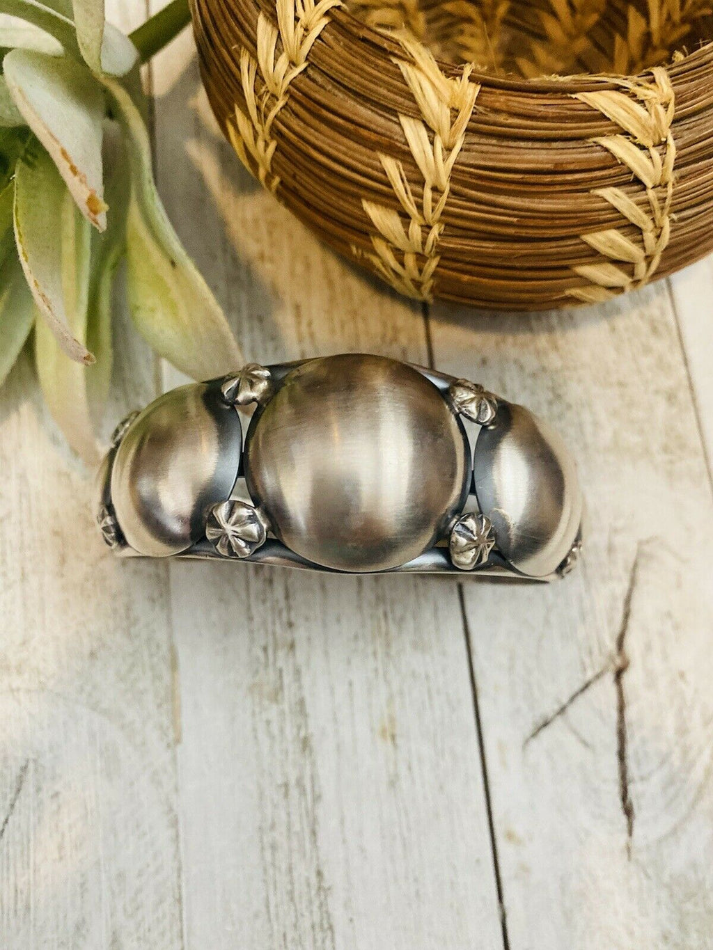 Handcrafted Sterling Silver Concho Cuff Bracelet By Emerson Thompson