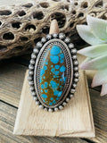 Handcrafted Number 8 Turquoise & Sterling Silver Ring Size 6 Signed