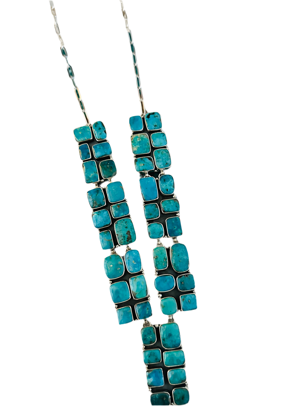 Handmade Sterling Silver & Turquoise Cluster Necklace