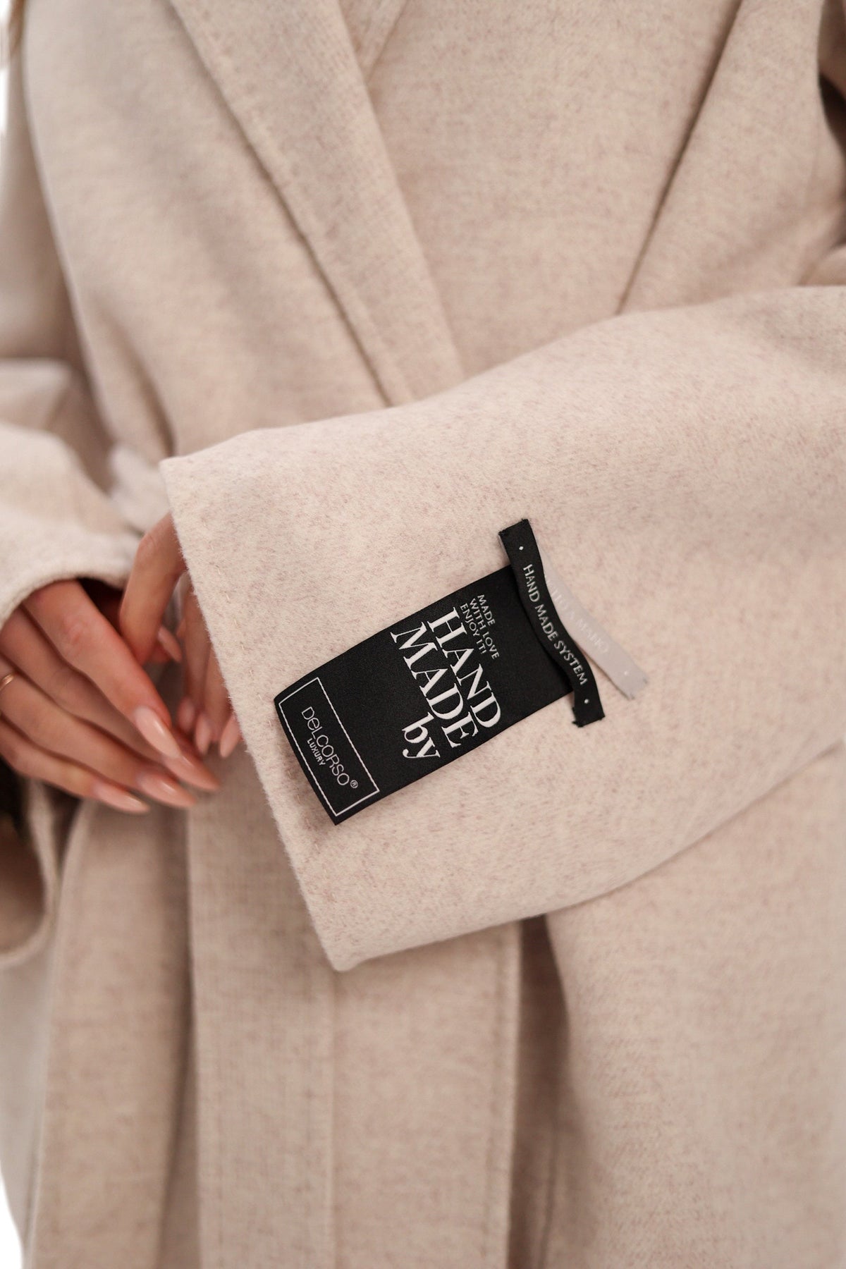 Mia Premium 85% Wool Cashmere Coat in Sea Salt