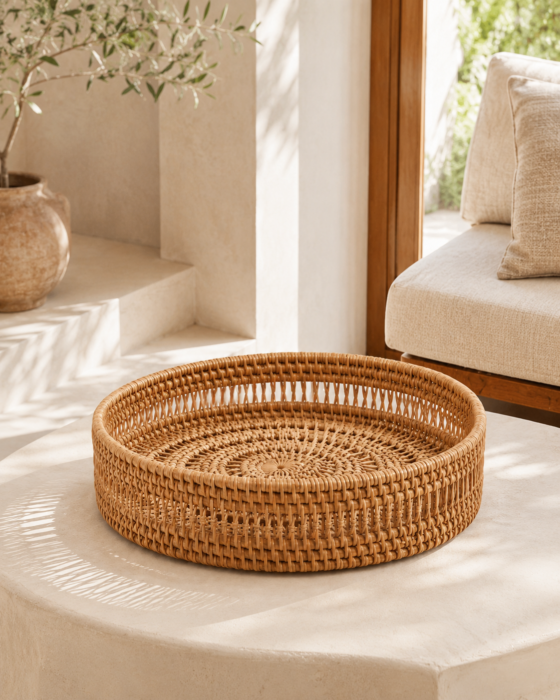 Round Woven Tray
