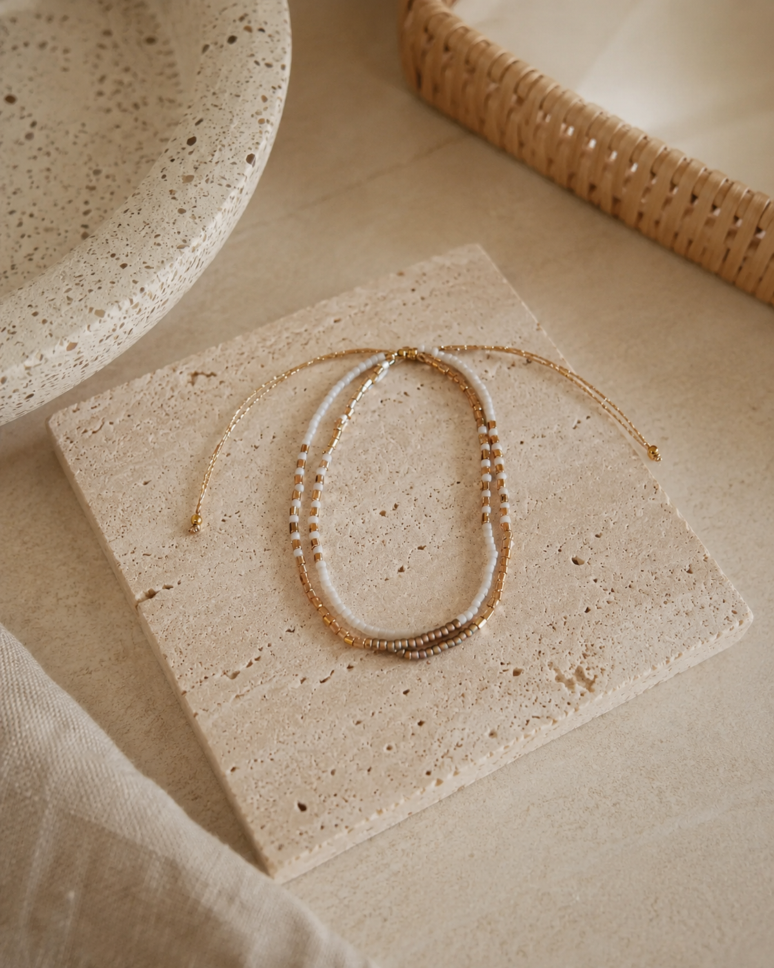 Golden Beaded Bracelet