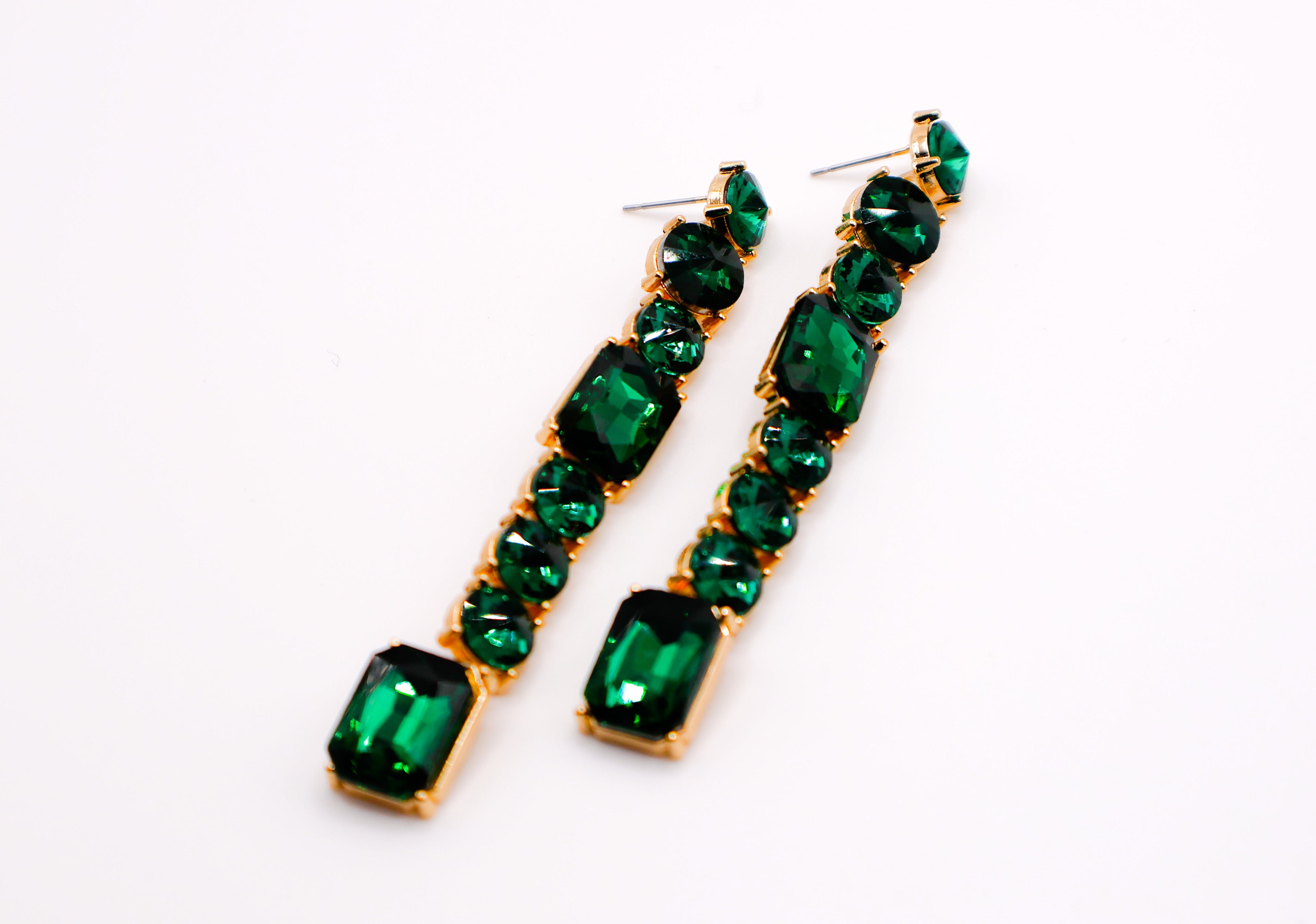 Emerald Cascade Earrings – Luxury Green Statement Earrings