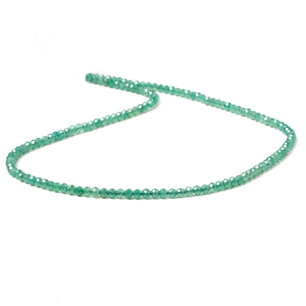 2.5mm Metallic Green Onyx Micro faceted rondelle beads 13 inch 150 pieces
