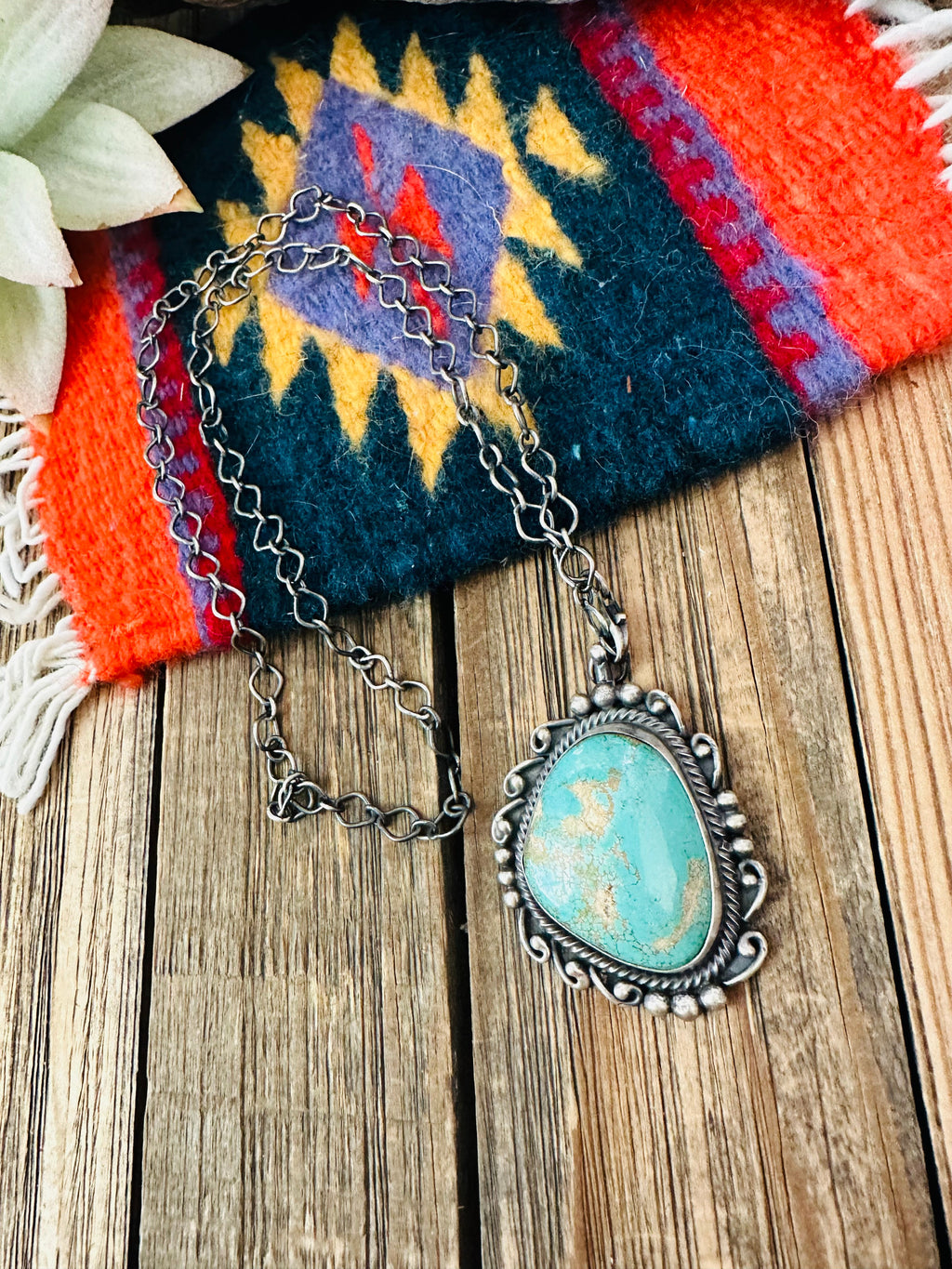 Handcrafted Sterling Silver & Turquoise Necklace