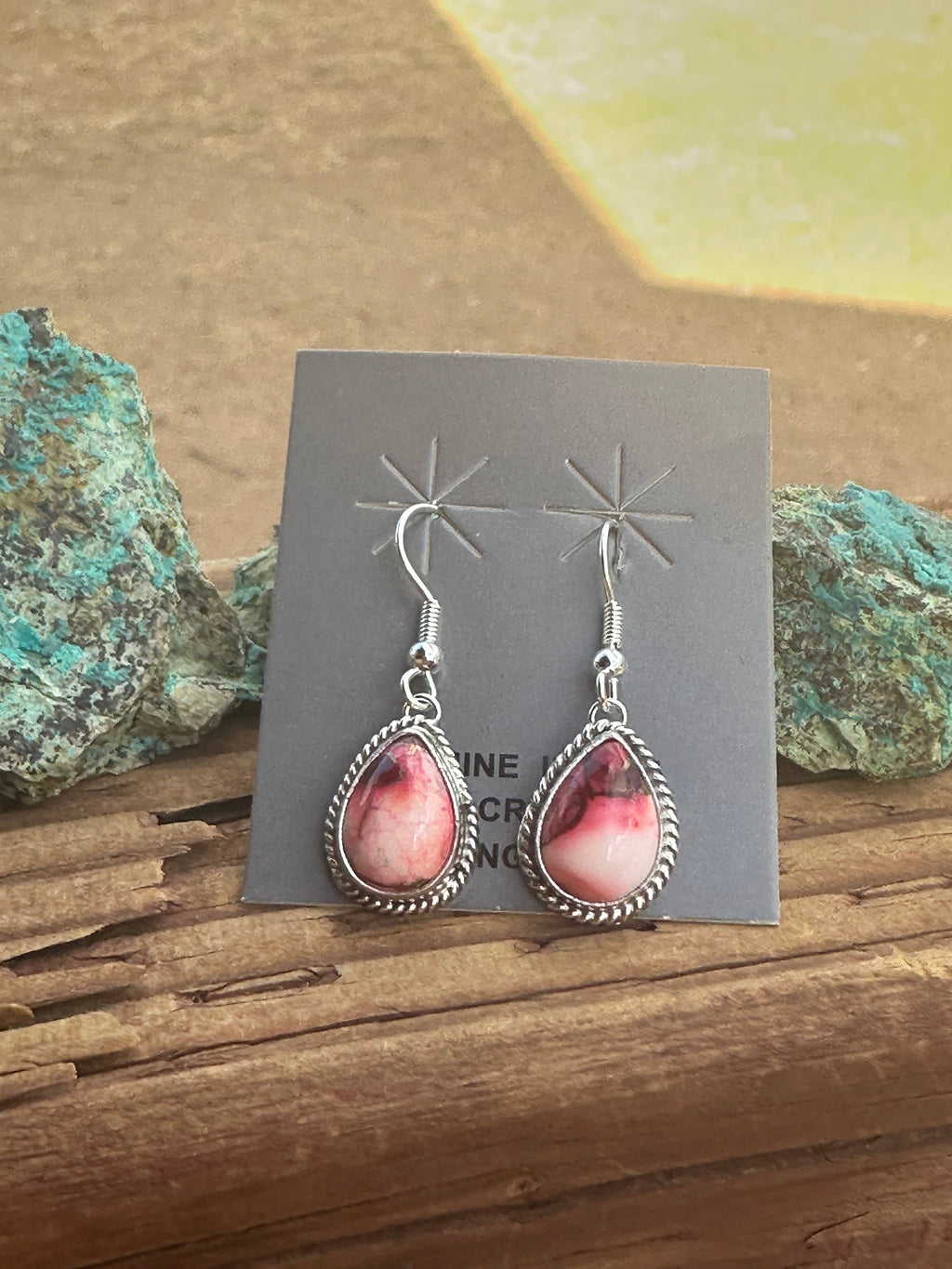 Handcrafted Sterling Silver & Rose Dahlia Dangle Earrings