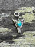 Handmade Sterling Silver and Turquoise Bull/ Steer Head Charm