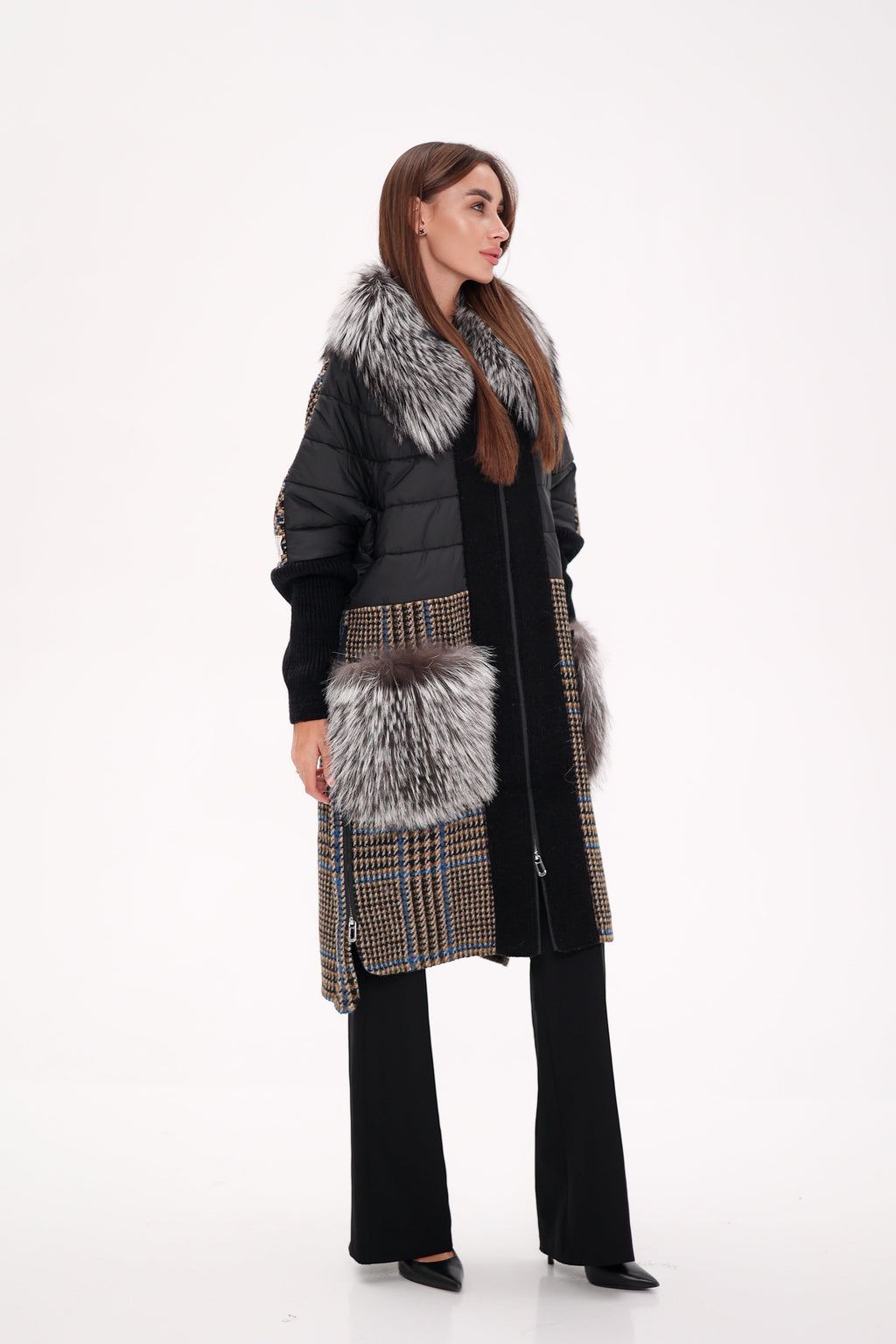 Saga®Furs Silver Fox Wool Cashmere Coat