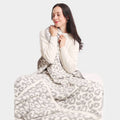 Super Soft Leopard Blanket in Gray