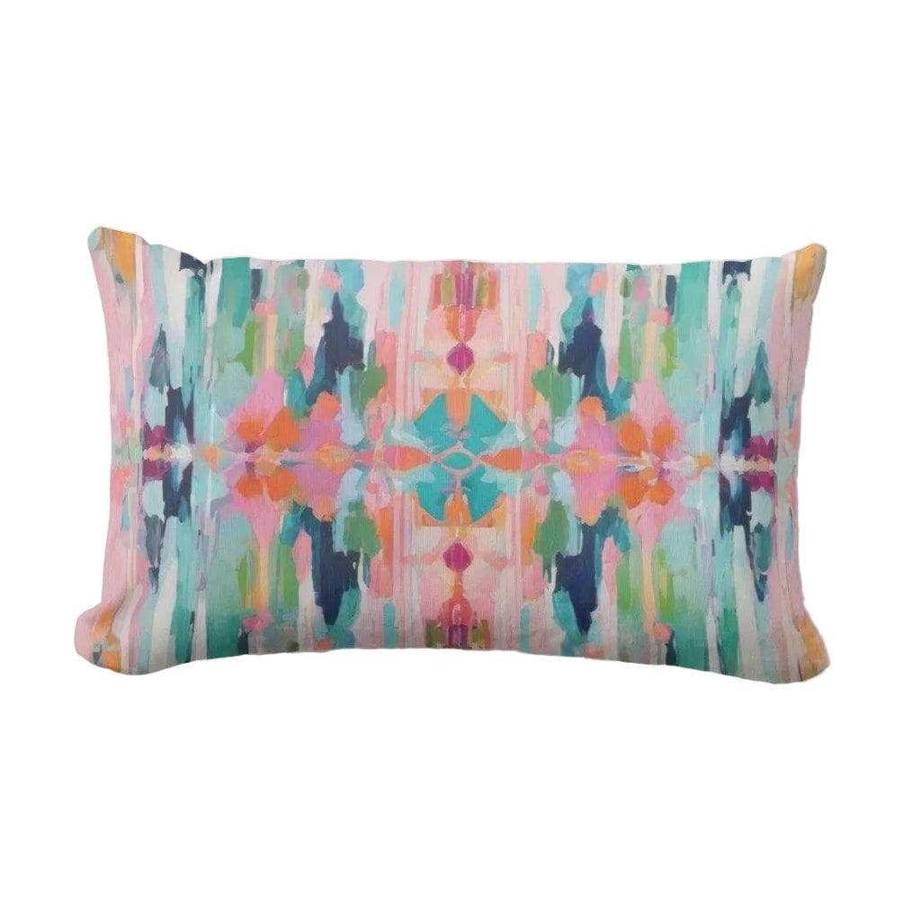 Dora Abstract Print Lumbar Throw Pillow