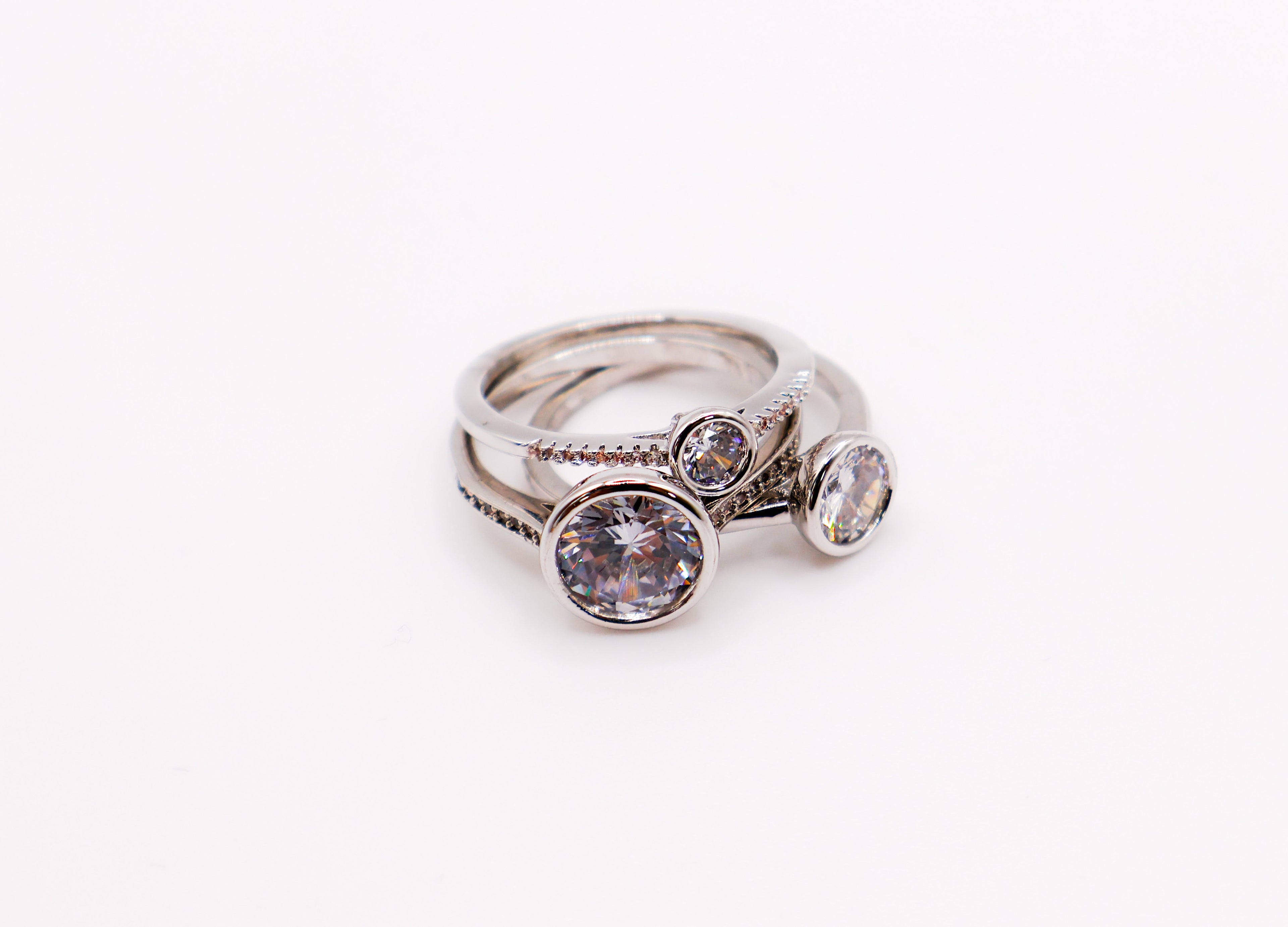 Harmony Gemstone Trio Ring Set