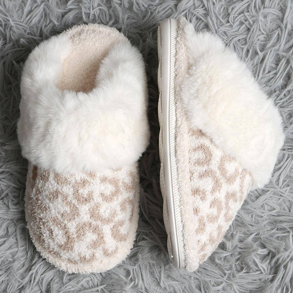 Leopard Faux Fur Soft Indoor Slippers