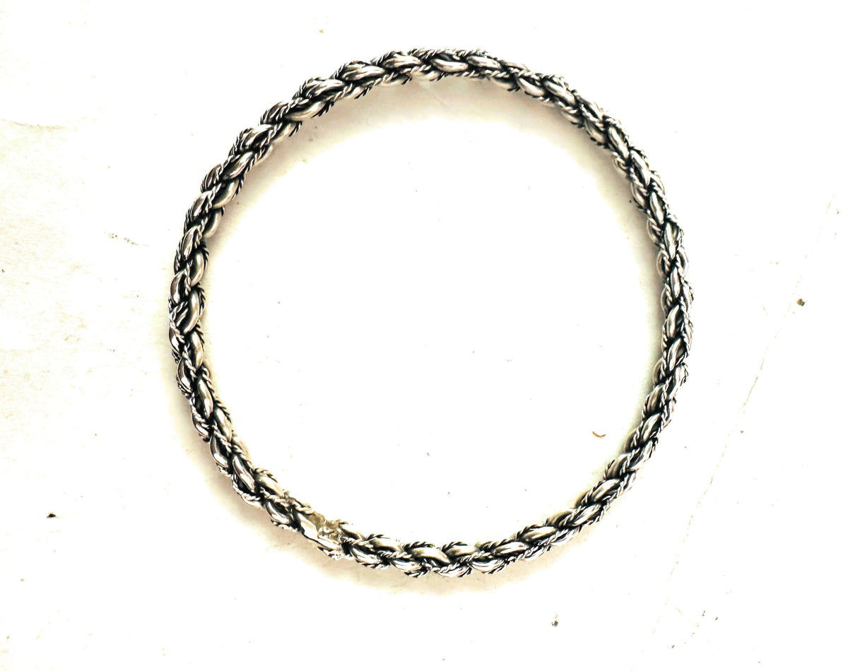 Handcrafted Twisted Sterling Silver Bangle Bracelet