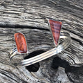 Handcrafted Spiny Oyster & Sterling Silver  Bracelet Cuff Signed