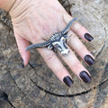 Handcrafted Sterling Silver Longhorn Cattle Steer Head Statement Ring