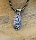 Handcrafted Sterling Silver & White Gibbsite Pendant