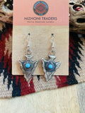 Handcrafted Turquoise & Sterling Silver Arrowhead Dangle Earrings