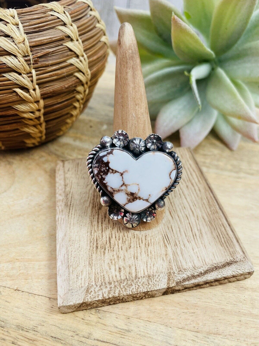 HandyWild Horse And Sterling Silver Heart Ring Size 10