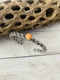 Handcrafted Sterling Cuff & Orange Spiny Twisted Cuff Bracelet