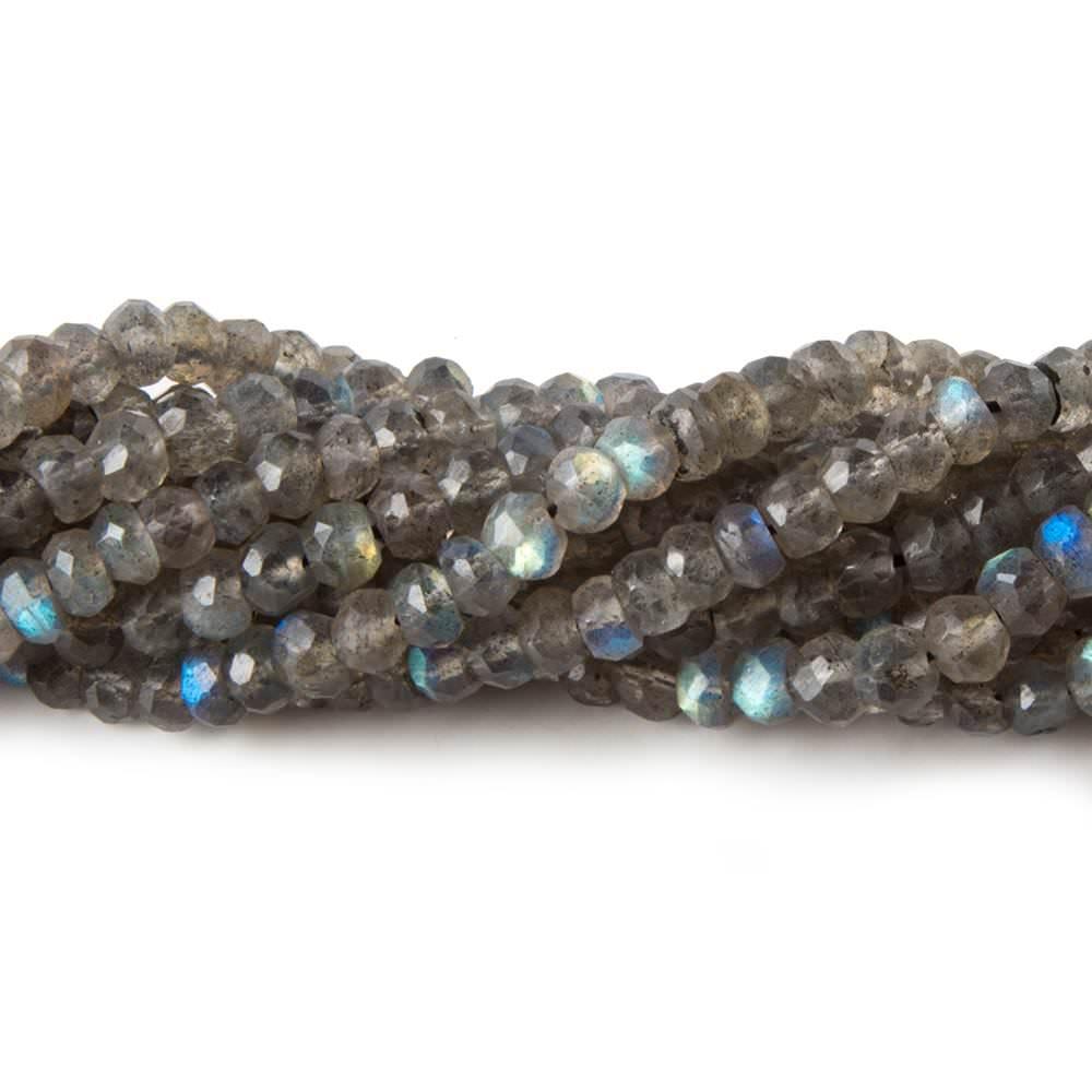 3.5-4mm Labradorite Faceted Rondelle Beads 13.5 inch 144 beads