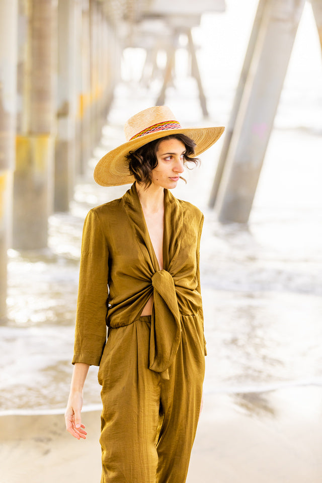 Western Wide Brim Palm Leaf Straw Hat