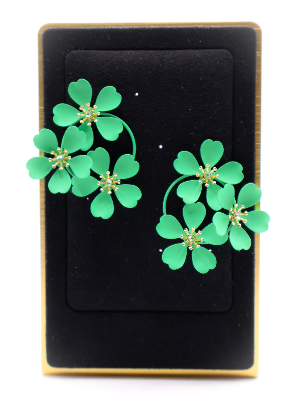 Green Blooms Earrings – Luxury Green Floral Statement Earrings