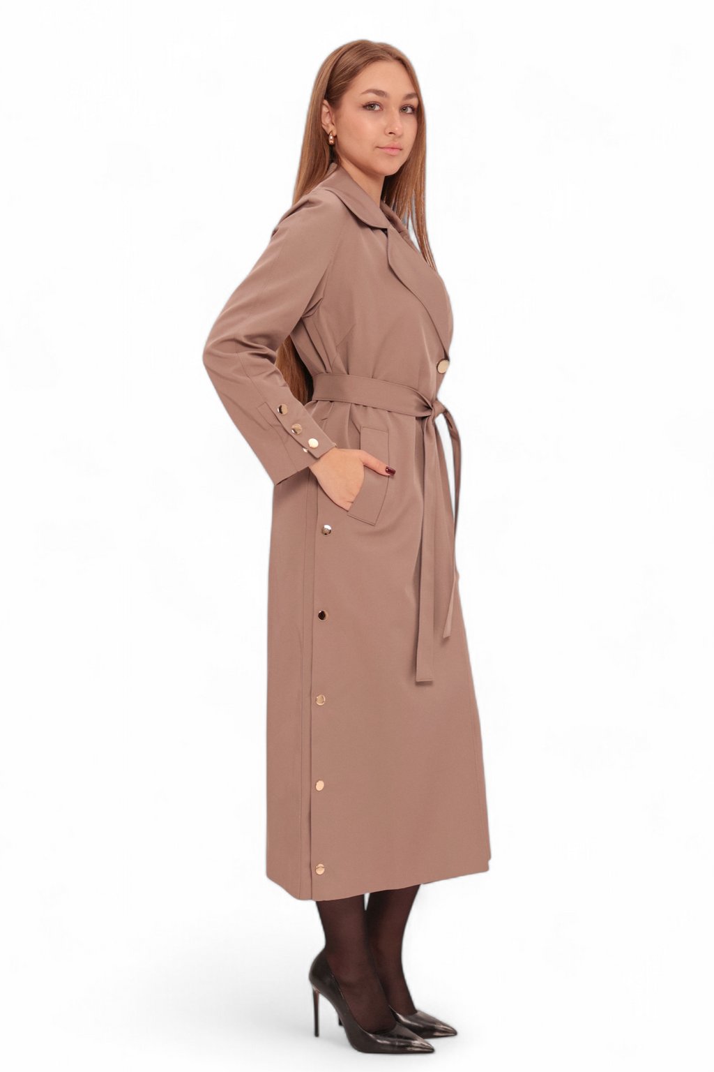 Jackie Trench Coat in British Tan