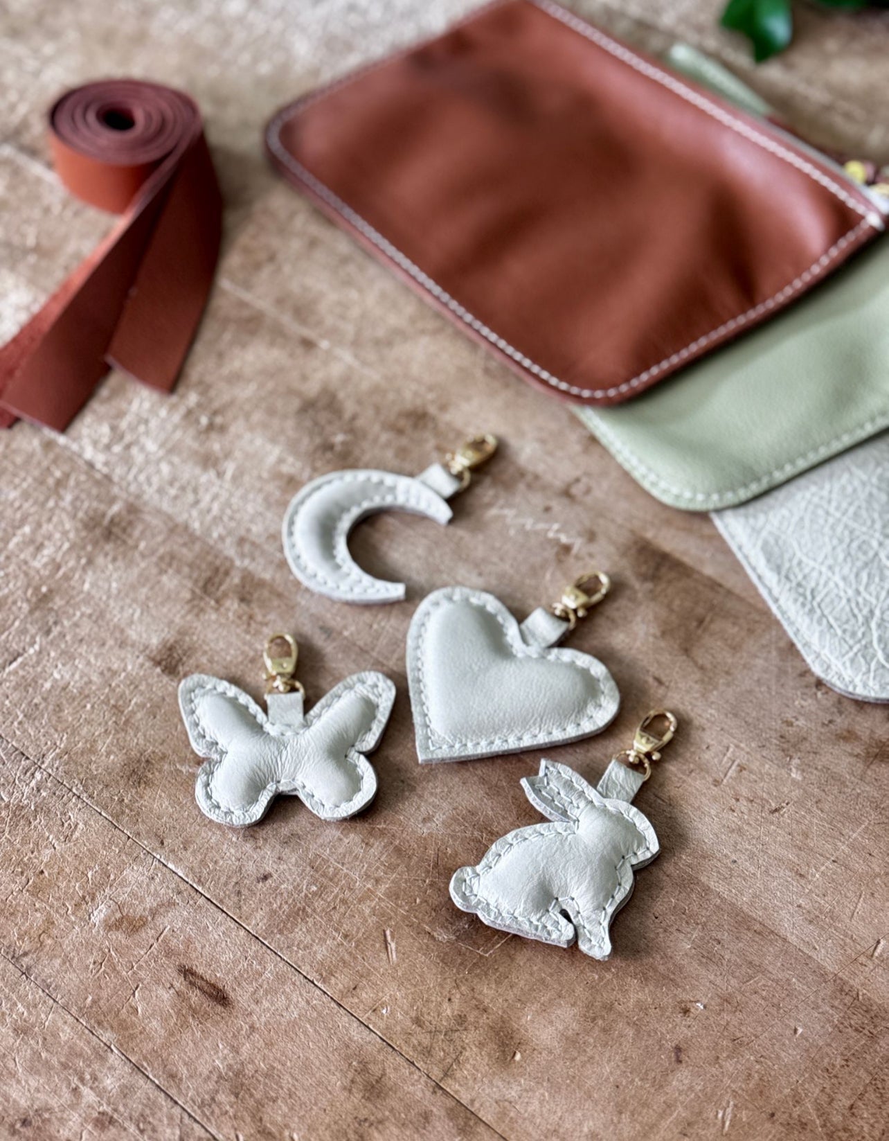 Leather Bunny Charm