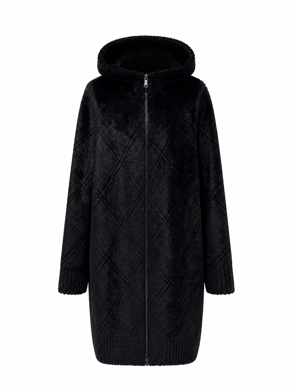 Rei Reversible Faux Fur & Suede Coat in Black/Black
