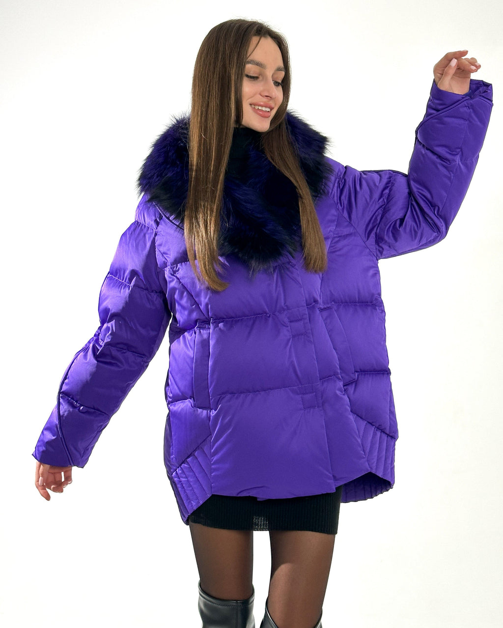 Genuine Silver Fox Premium Down Fill Coat