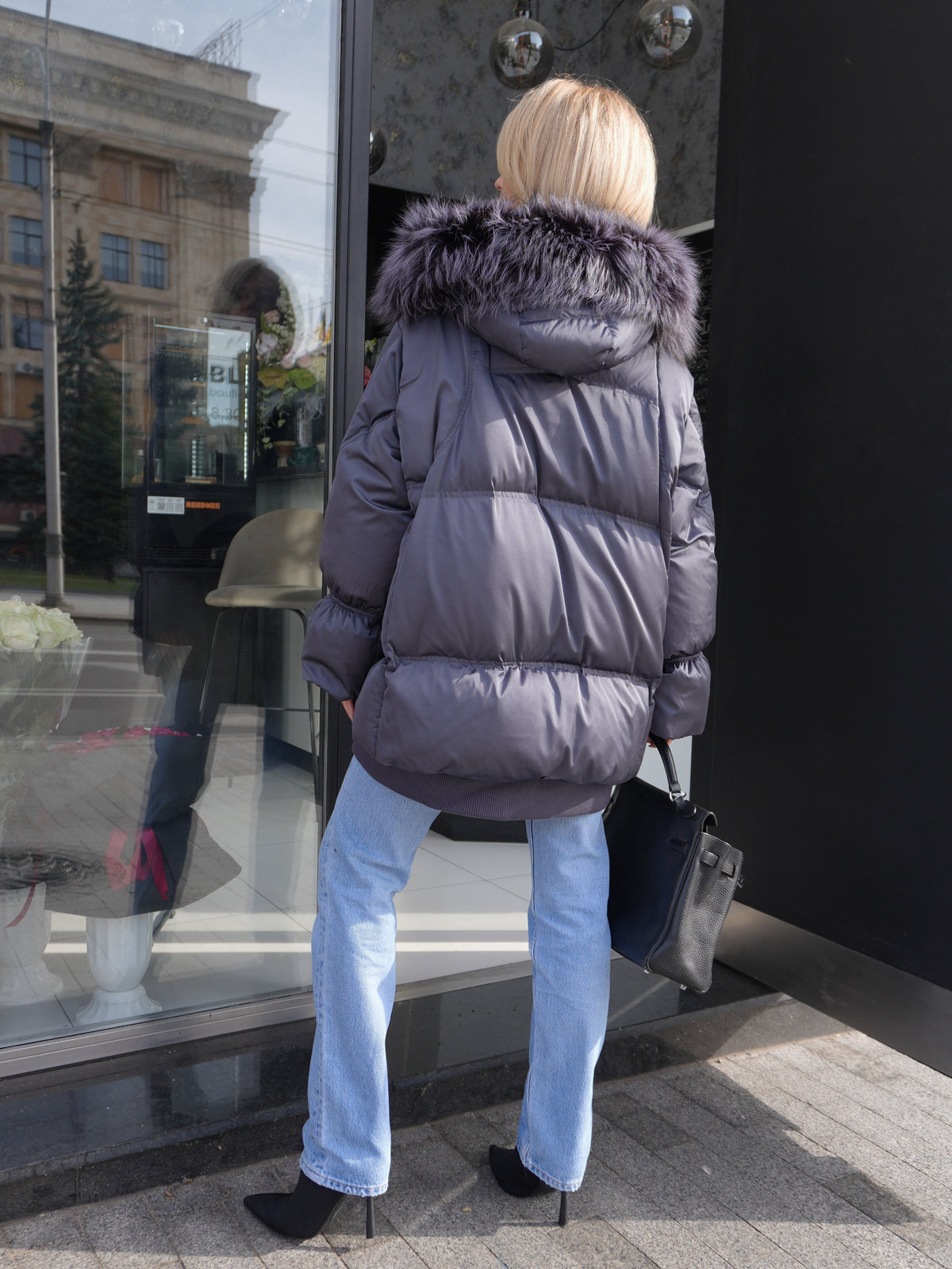 Orchid Genuine Fur Trim Down Parka