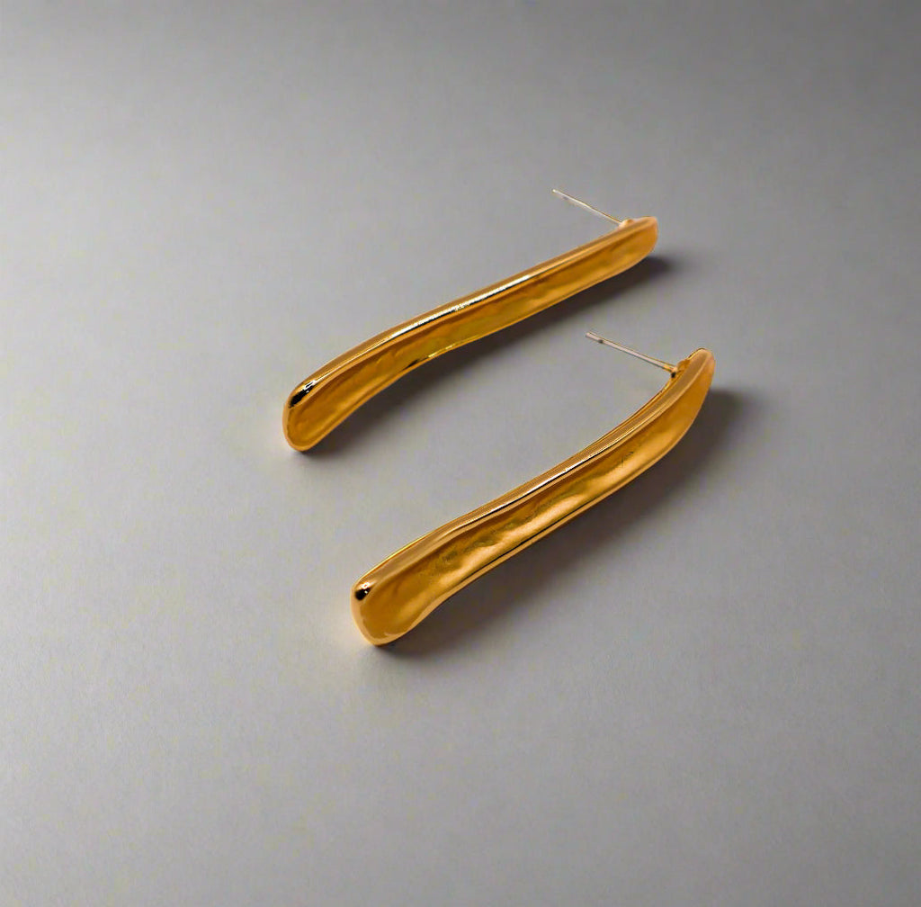 Gilded Bar Elegance Stud Earrings