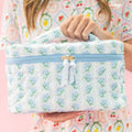Quilted Cosmetic Bag in Blue Belle Floral