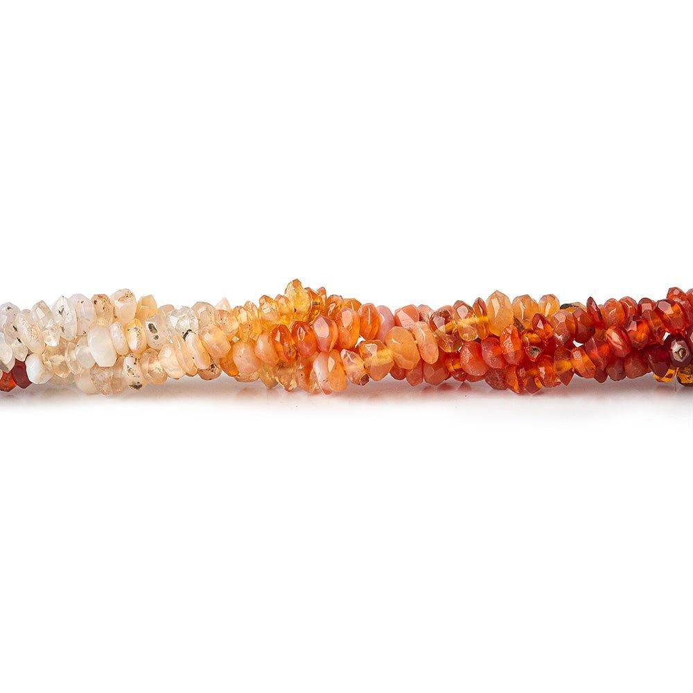 3mm Mexican Fire Opal Faceted Chip Beads, 14.5 inch