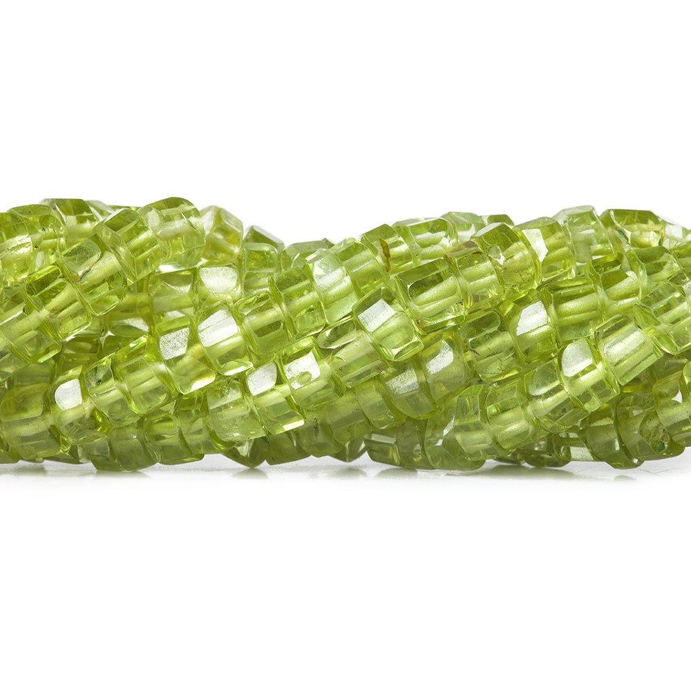 3mm Peridot Faceted Heishi Beads, 14 inch