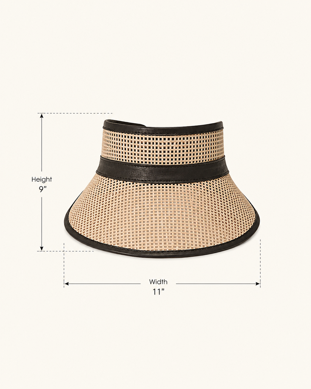 Sumi Leather and Cane Rattan Visor